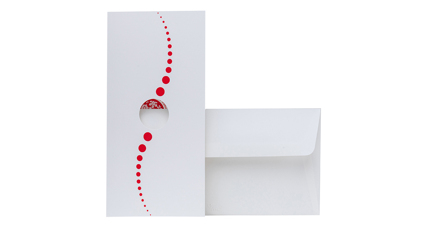 CHRISTMAS CARD WITH RED BALL SPHERE