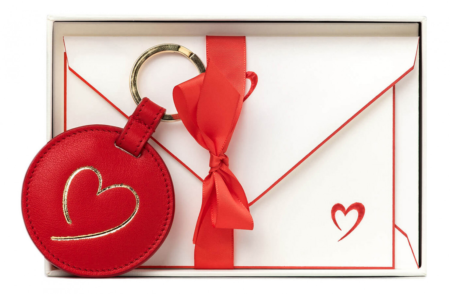 Heart Keyring in Calfskin