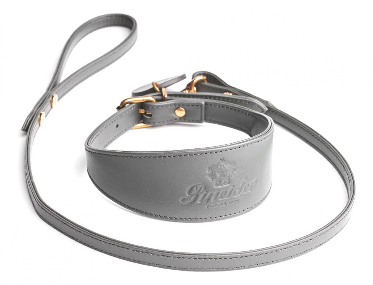 LEATHER LUX COLLAR AND LEASH GREYHOUND LARGE
